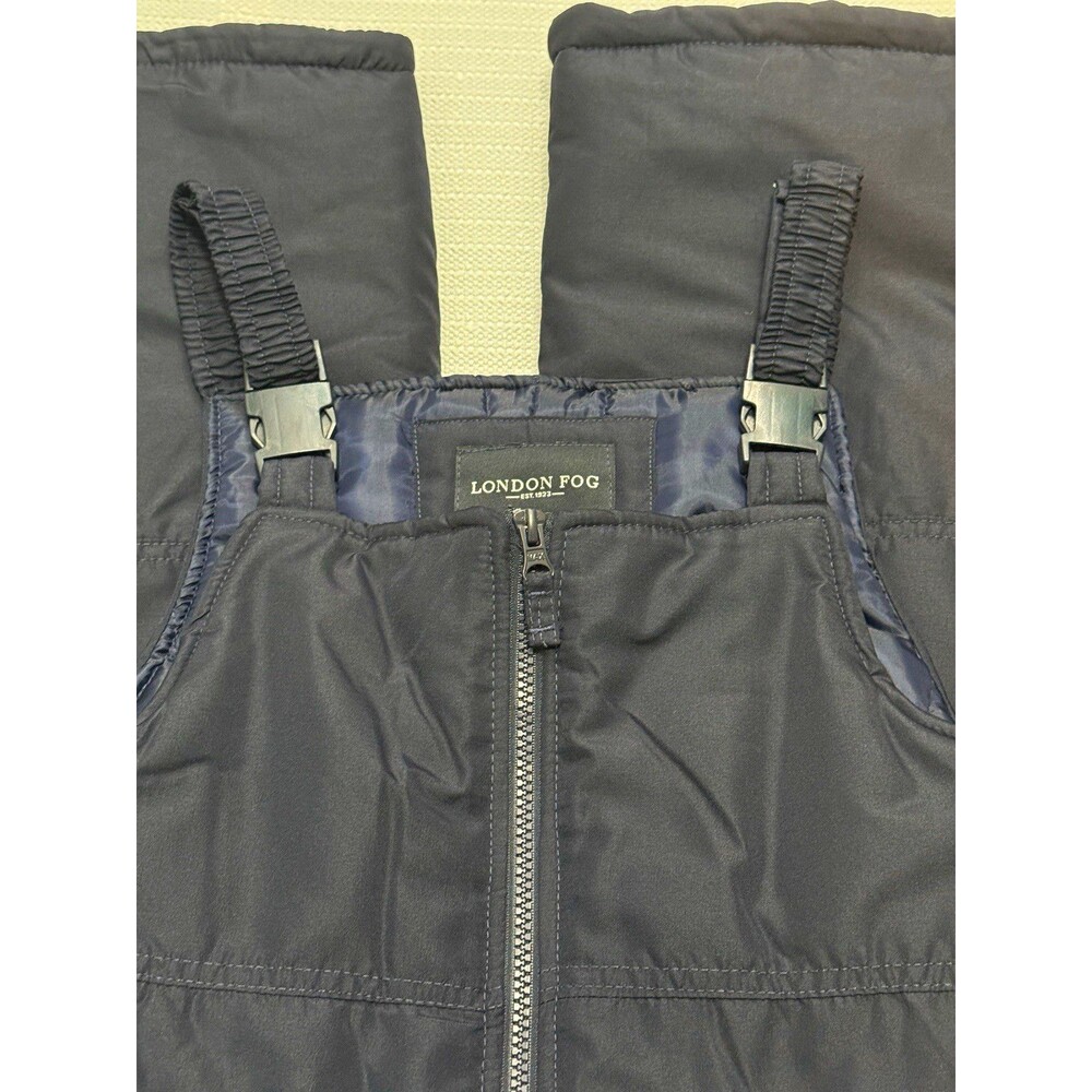 London Fog Kids Snow Bib Adjustable Snow Pants Navy Size Medium 10-12 NWOT